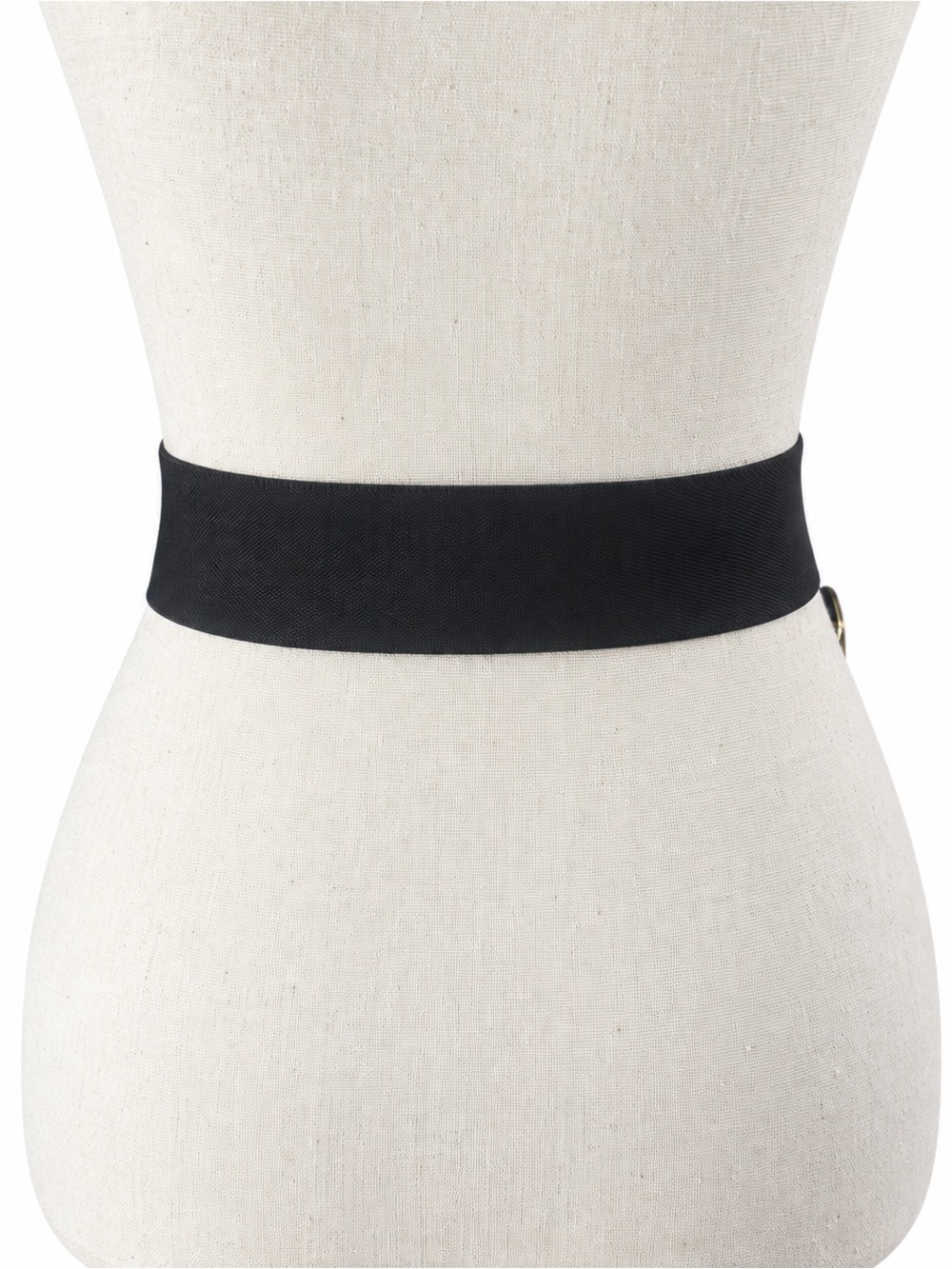 Vintage Black Stretch Belt with Oversized Two-Tone Butterfly Buckle Adjustable - Picture 3 of 8